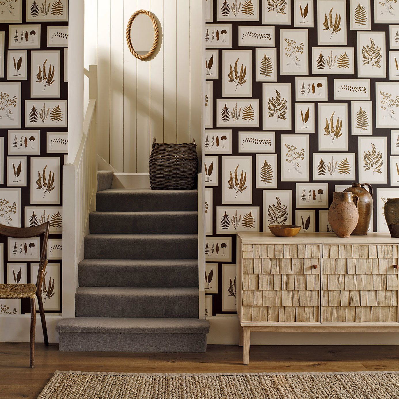 Fern Gallery Wallpaper - Ivory/Green - Sanderson - DWOW215712 - Morris Wallpaper