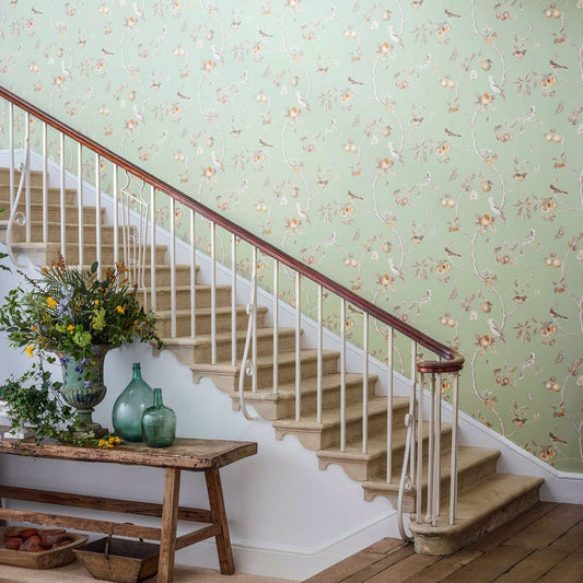 Fruit Aviary Wallpaper - Cream/Multi - Sanderson - DART216314 - Morris Wallpaper