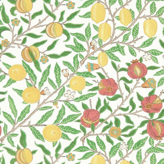 Fruit Wallpaper - Leaf Green/Madder - Morris & Co - 217086