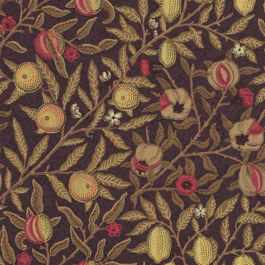 Fruit Wallpaper - Wine/Manilla - Morris & Co - 210397