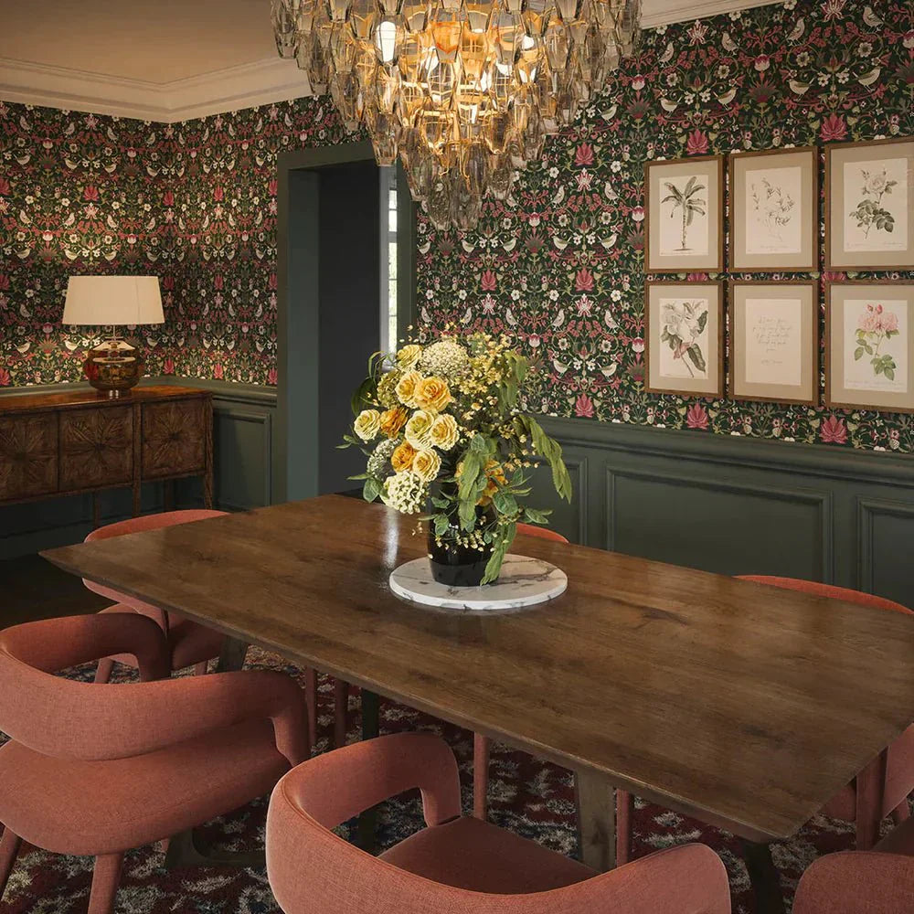 Garden Visitors Wallpaper - Guava on Castleton Green - LAN100083 - Lucie Annabel - Premier Wallcovering