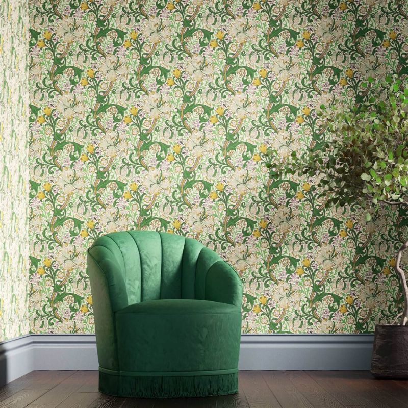 Golden Lily Wallpaper - Mineral - DMI1G3103 - Morris & Co