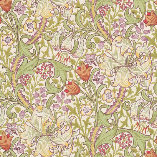 Golden Lily Wallpaper - Olive/Russet - Morris & Co - 216834