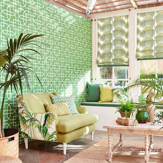 Hampton Trellis Wallpaper - Botanical Green - Sanderson - DGLW216660 - Morris Wallpaper