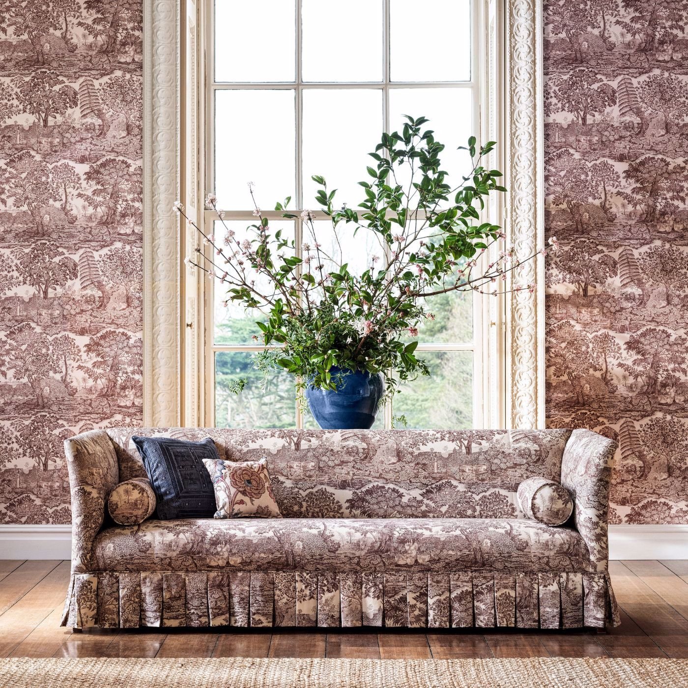 Highgrove Toile Wallpaper - Yew Green - Sanderson - DHIP217479 - Morris Wallpaper