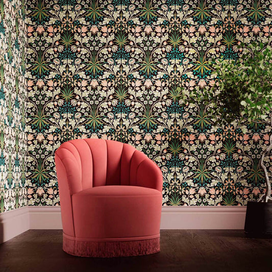 Hyacinth Wallpaper - Enchanted Green - 510009 - Morris & Co