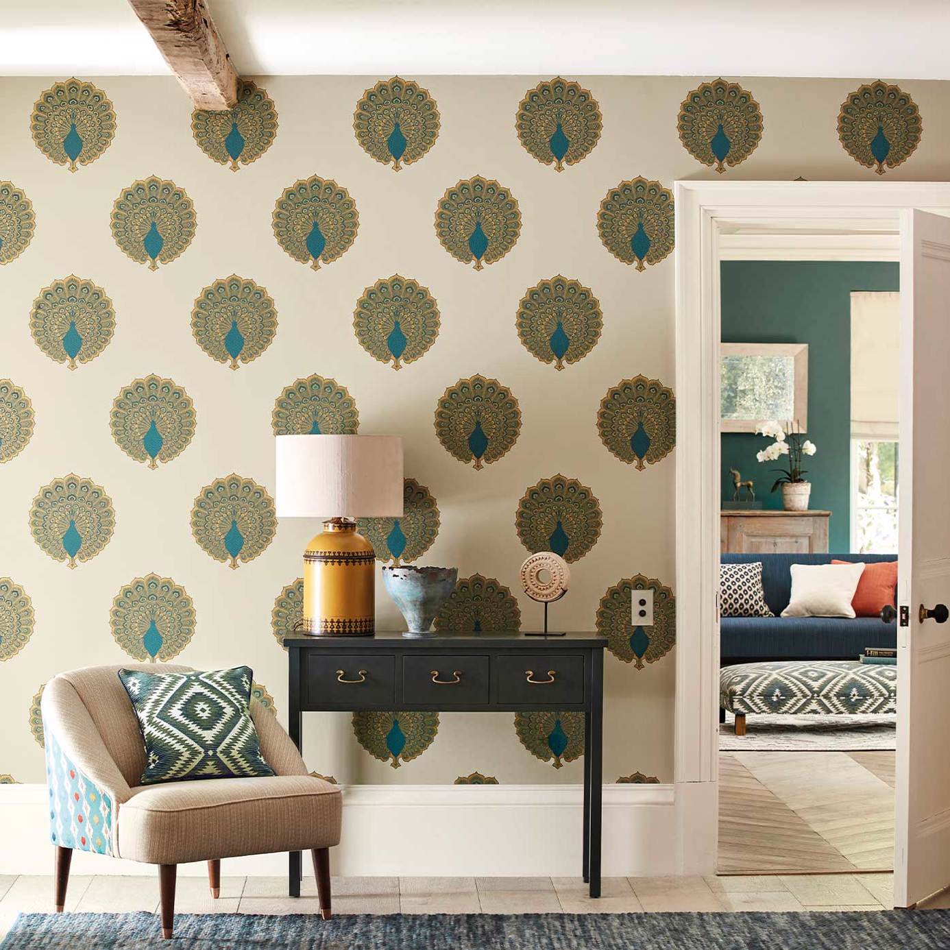 Kalapi Wallpaper - Parchment - Sanderson - DCPW216758 - Morris Wallpaper