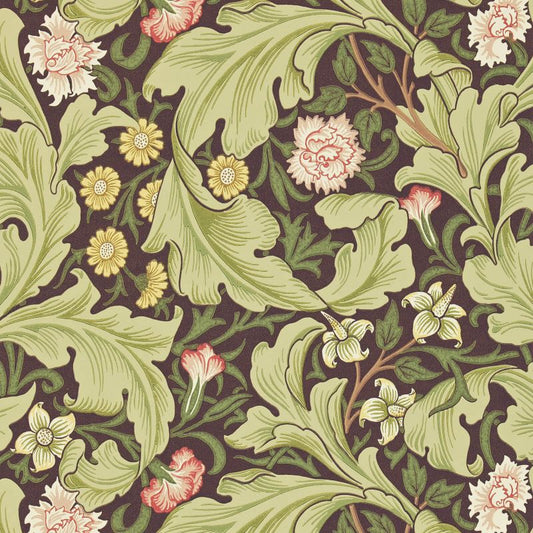 Leicester Wallpaper - Chocolate/Olive - Morris & Co - 212542