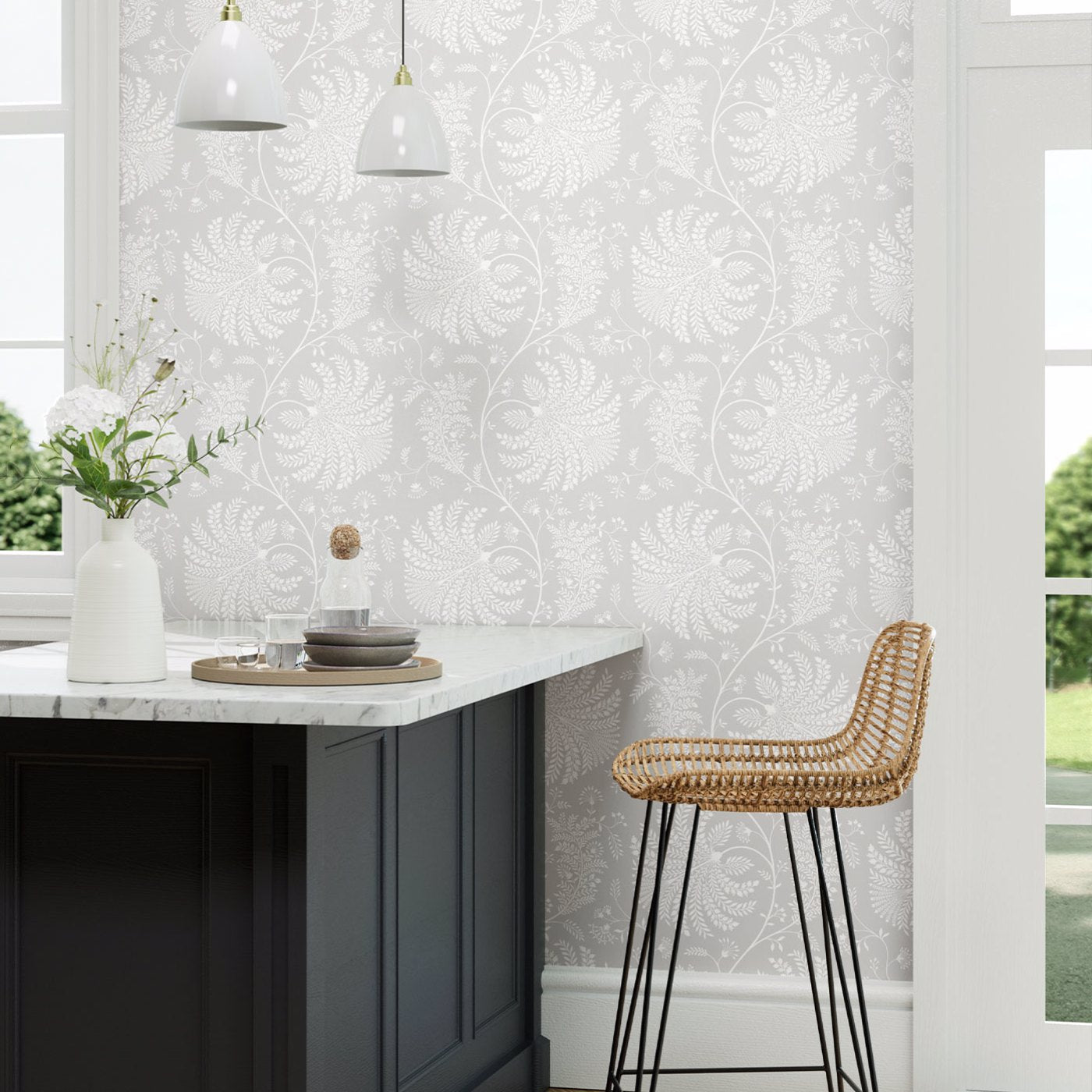 Mapperton Wallpaper - Chalk - Sanderson - DART216343 - Morris Wallpaper