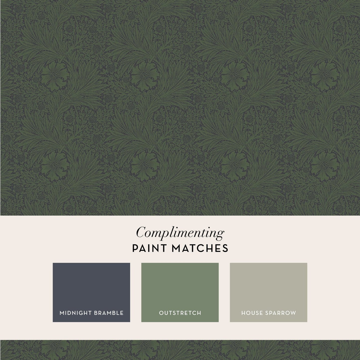 Marigold Fibrous Wallpaper - Green - 124255 - William Morris AH - Premier Wallcovering