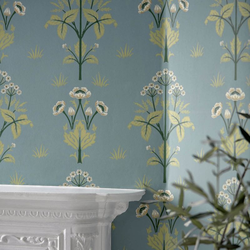 Meadow Sweet Wallpaper - Gold/Slate - Morris & Co - 216829