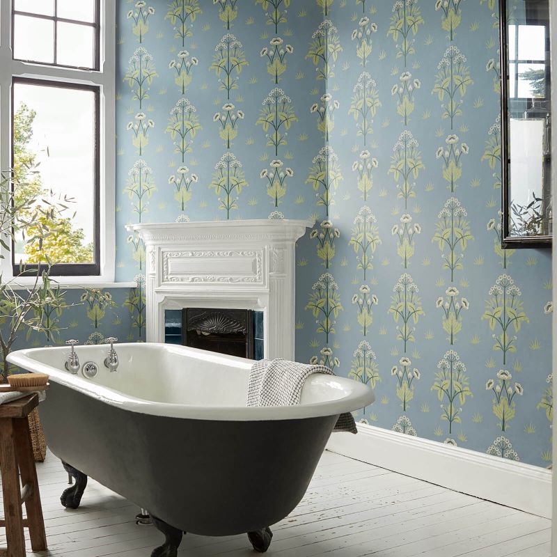 Meadow Sweet Wallpaper - Gold/Slate - Morris & Co - 216829