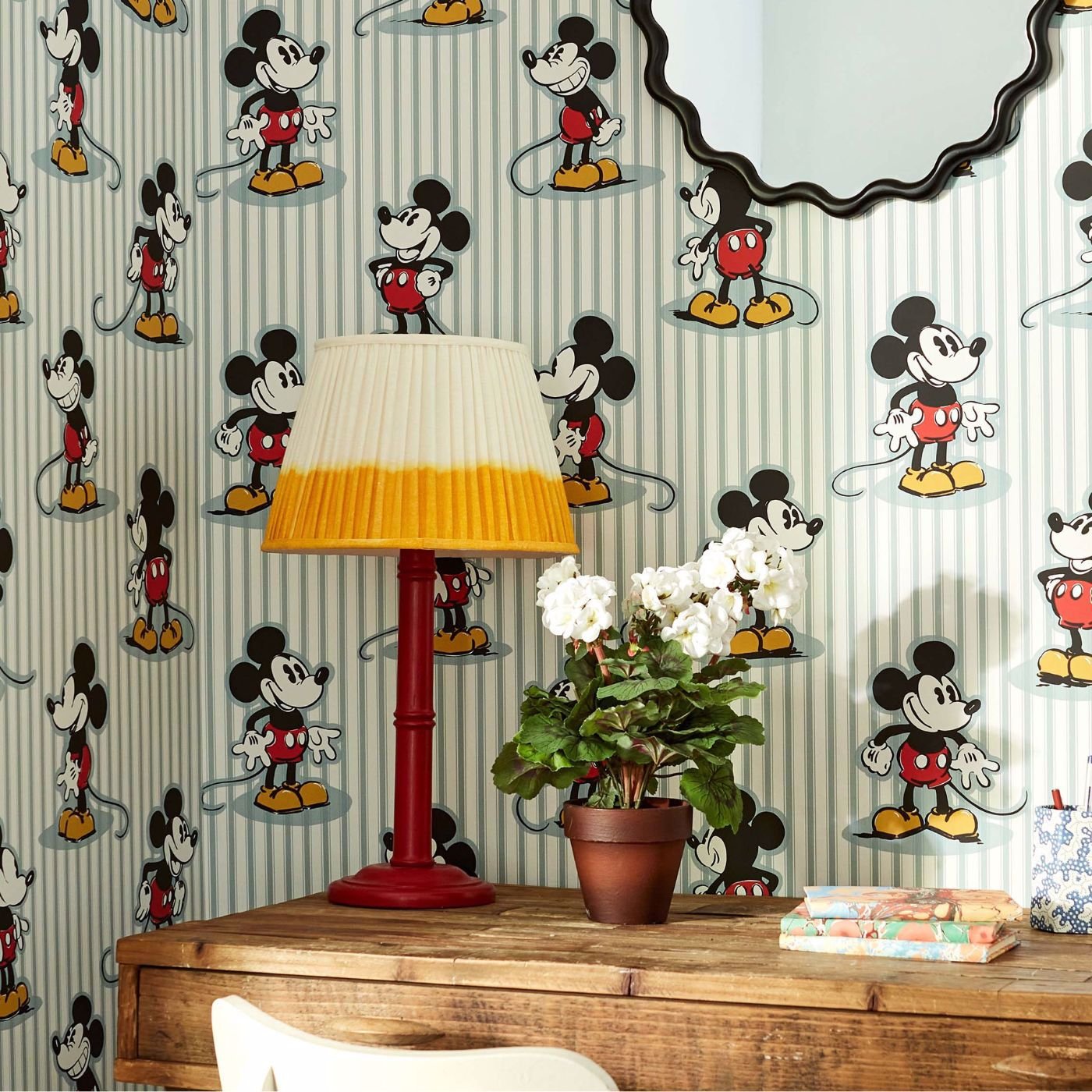 Mickey Stripe Wallpaper - Peanut - Sanderson - DDIW217273 - Morris Wallpaper