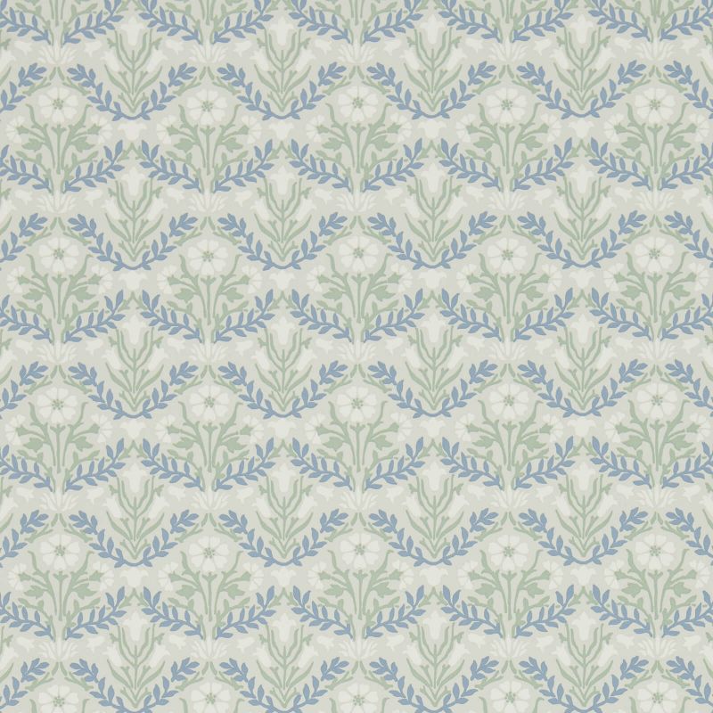 Morris Bellflowers Wallpaper - Grey/Fennel - Morris & Co - 216435