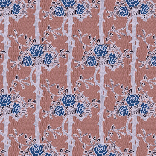 1087 - Forest Rose Wallpaper - Pink Blue by Morris Collections