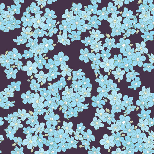 1138 - Anemone Wallpaper - Royal Blue by Morris Collections
