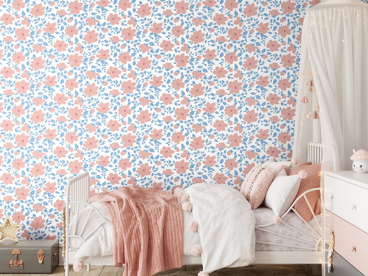1143 - Peonie Wallpaper - Cotton Pink by Morris Collections
