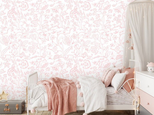 1146 - Middlemore Wallpaper - Garden Pink by Morris Collections