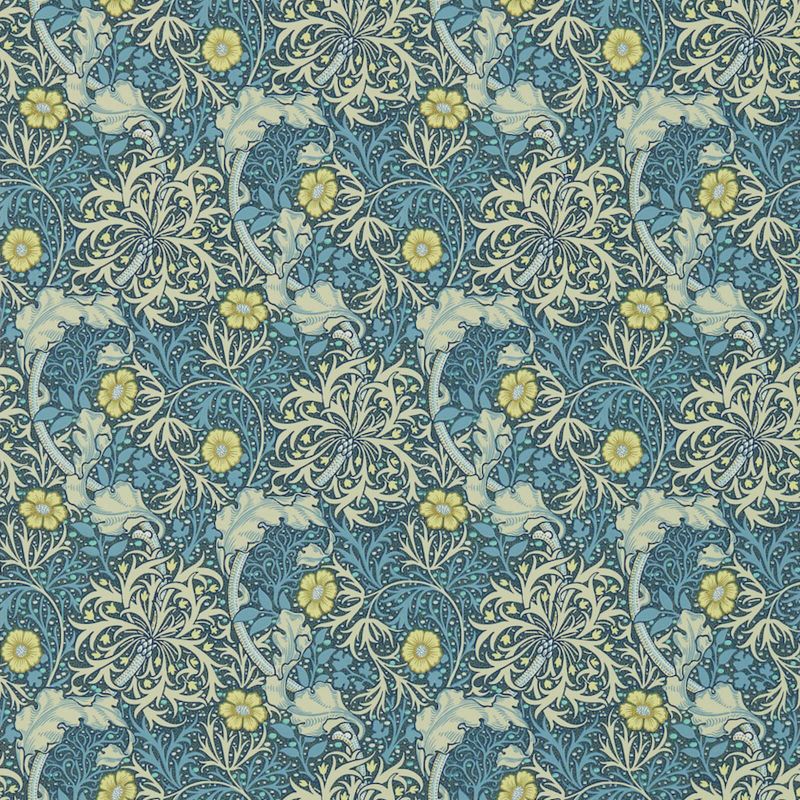 Morris Seaweed Wallpaper - Ink/Woad - Morris & Co - 214714