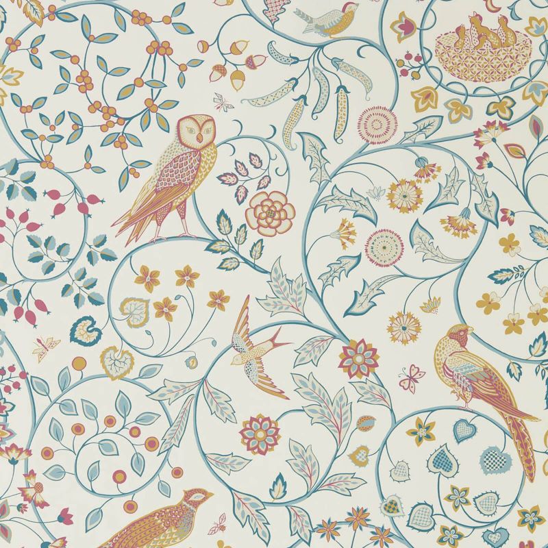 Newill Wallpaper - Indigo Saffron - Morris & Co - 216703