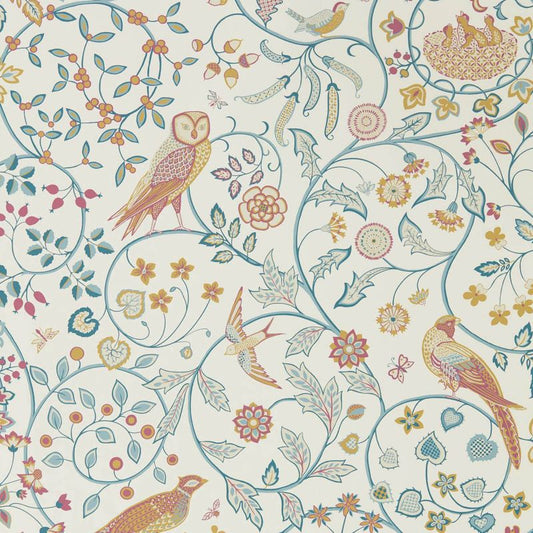 Newill Wallpaper - Indigo Saffron - Morris & Co - 216703