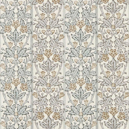 Oak & Blossom Wallpaper - Mineral Blue/Linen - Morris & Co - 217591 - Morris Wallpaper