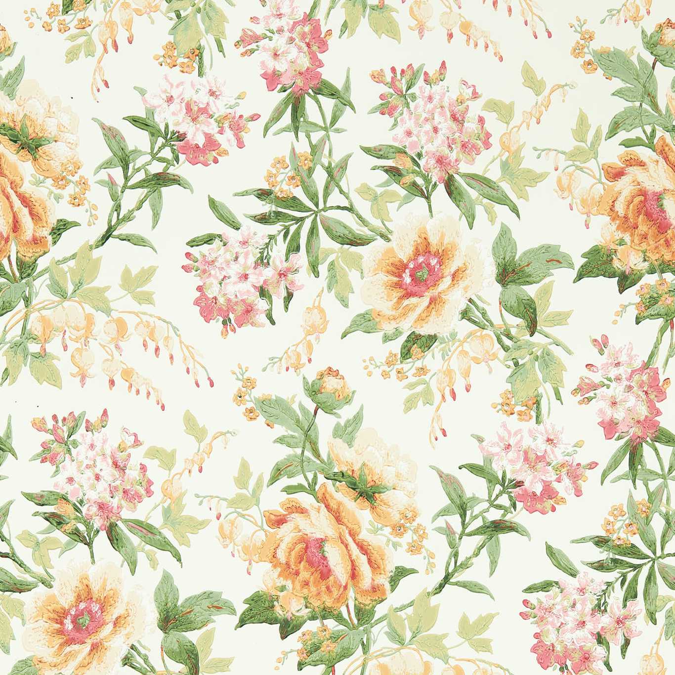 Olivia Wallpaper - Botanical Green/Orange - DOSW217038