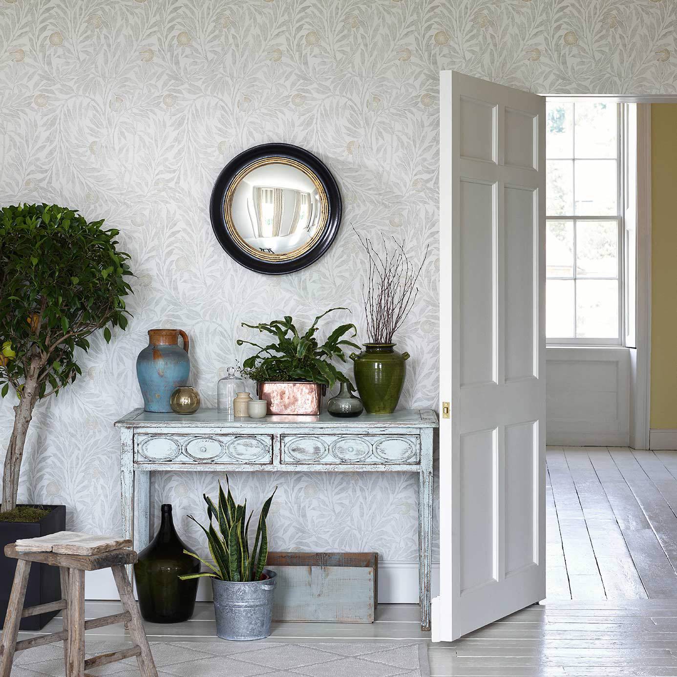 Orange Tree Wallpaper - Oyster - Sanderson - DDAM216401 - Morris Wallpaper