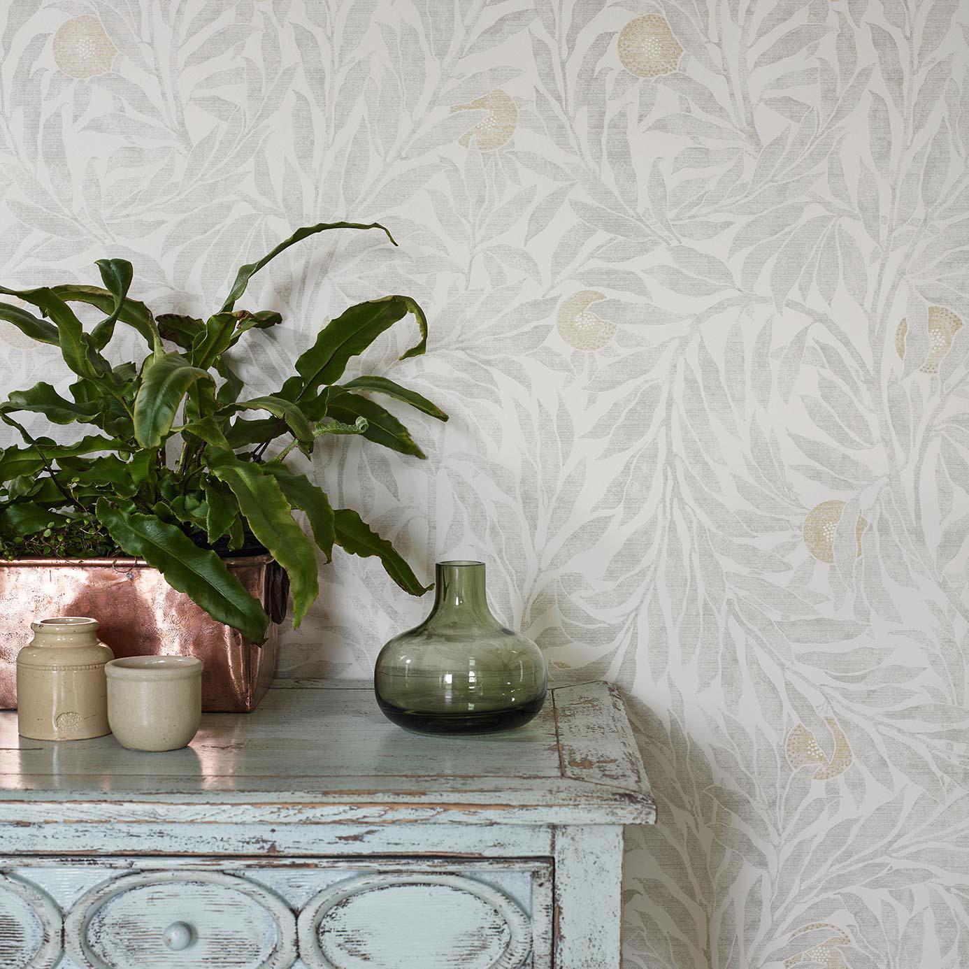 Orange Tree Wallpaper - Oyster - Sanderson - DDAM216401 - Morris Wallpaper
