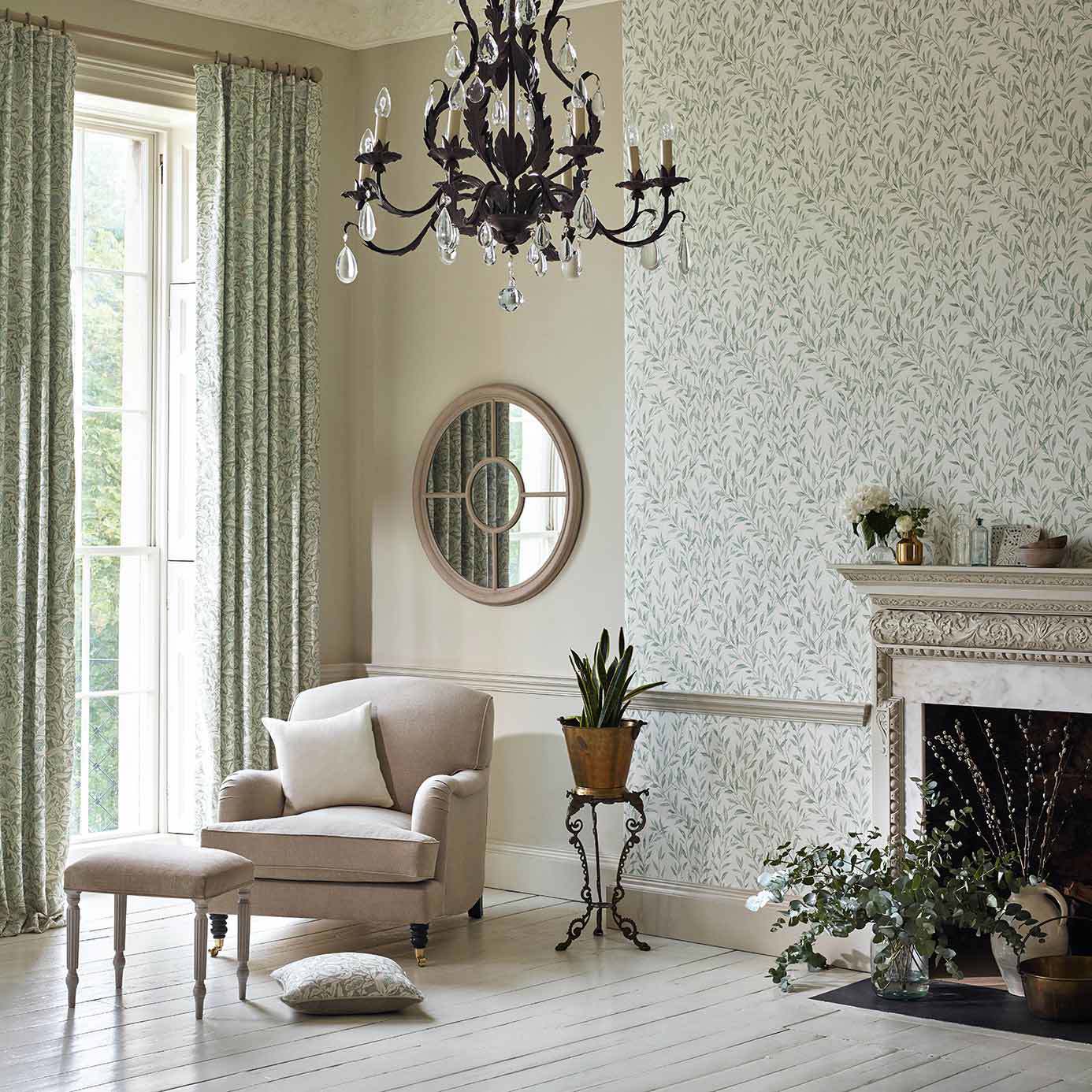 Osier Wallpaper - Parchment/Cream - Sanderson - DDAM216411 - Morris Wallpaper