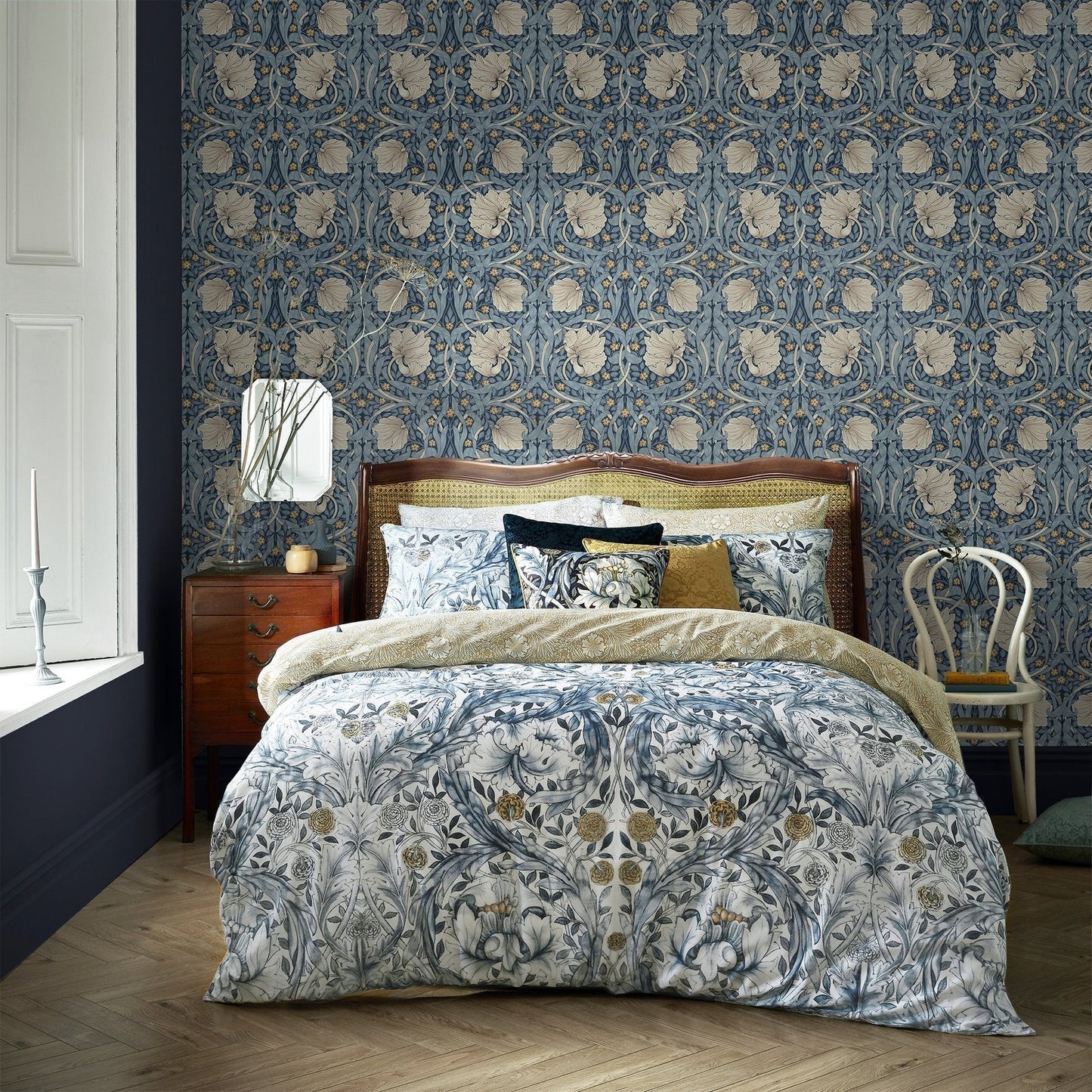 Pimpernel Wallpaper - Blue - 124241 - William Morris AH - Premier Wallcovering