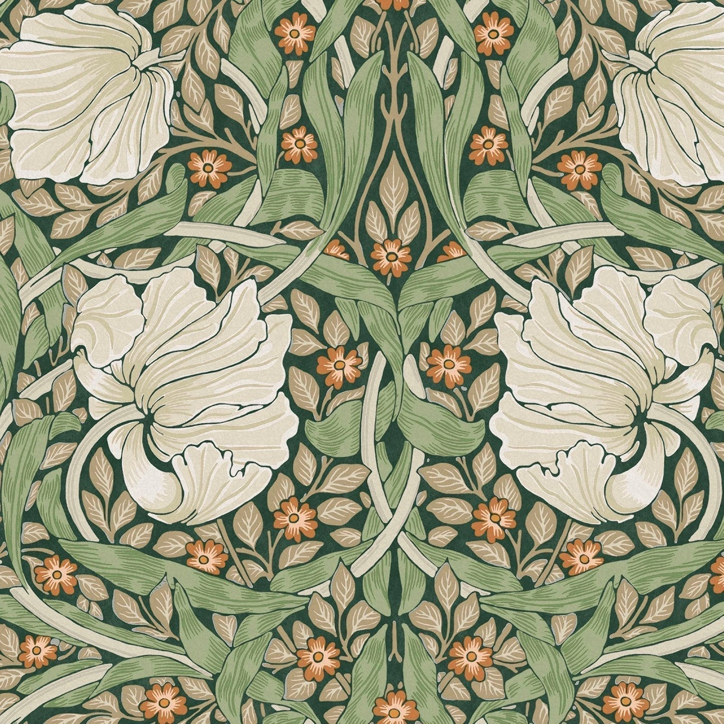 Pimpernel Wallpaper - Green - 124242 - William Morris AH - Premier Wallcovering