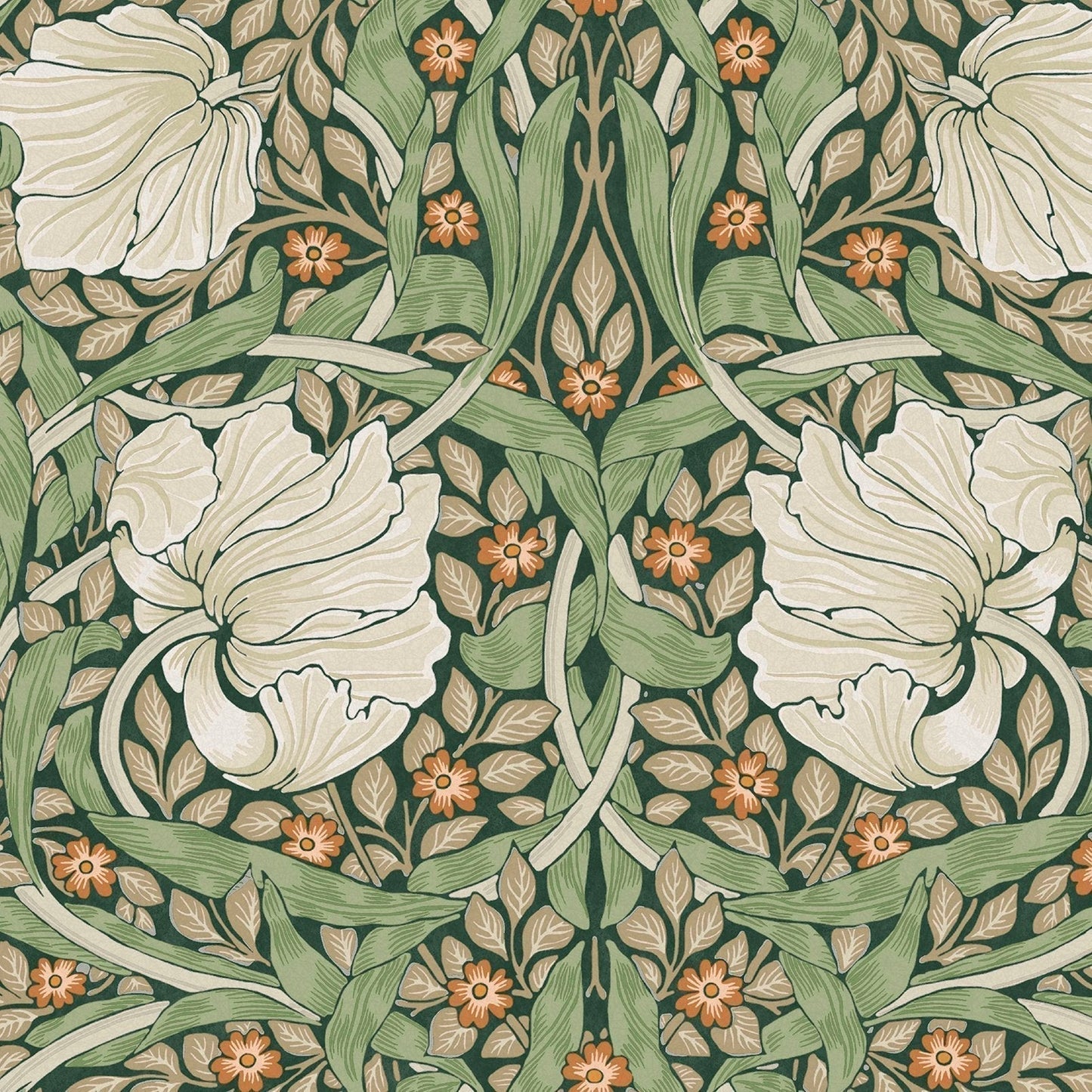 Pimpernel Wallpaper - Green - 124242 - William Morris AH - Premier Wallcovering