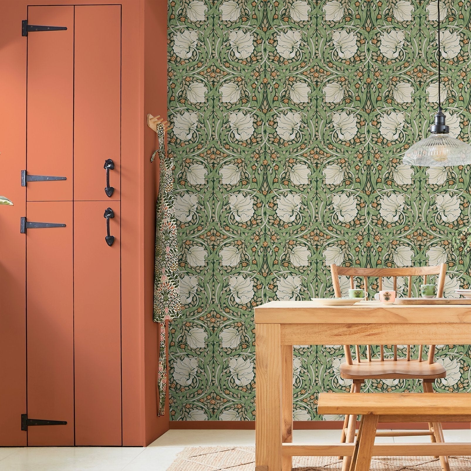 Pimpernel Wallpaper - Green - 124242 - William Morris AH - Premier Wallcovering