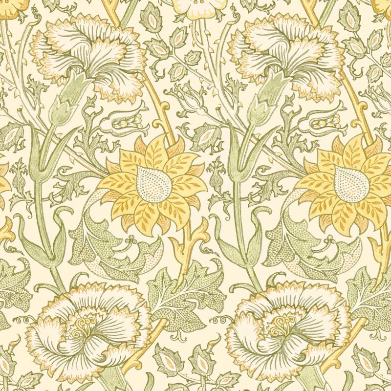 Pink & Rose Wallpaper - Cowslip/Fennel - Morris & Co - 212569