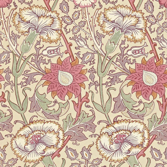 Pink & Rose Wallpaper - Manilla/White - Morris & Co - 212566