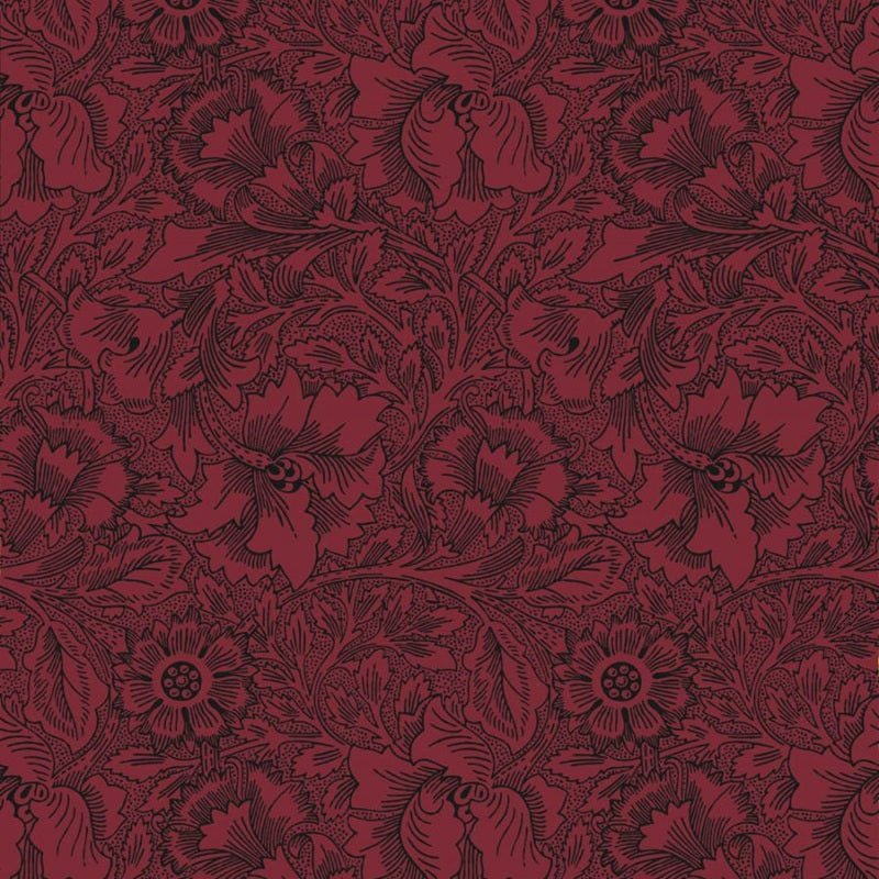Poppy Wallpaper - Claret - Morris & Co - 216956