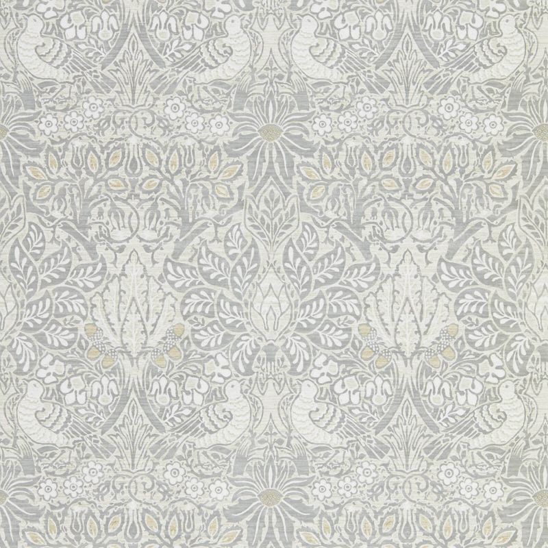 Pure Dove & Rose Wallpaper - Cloud Grey - Morris & Co - 216520