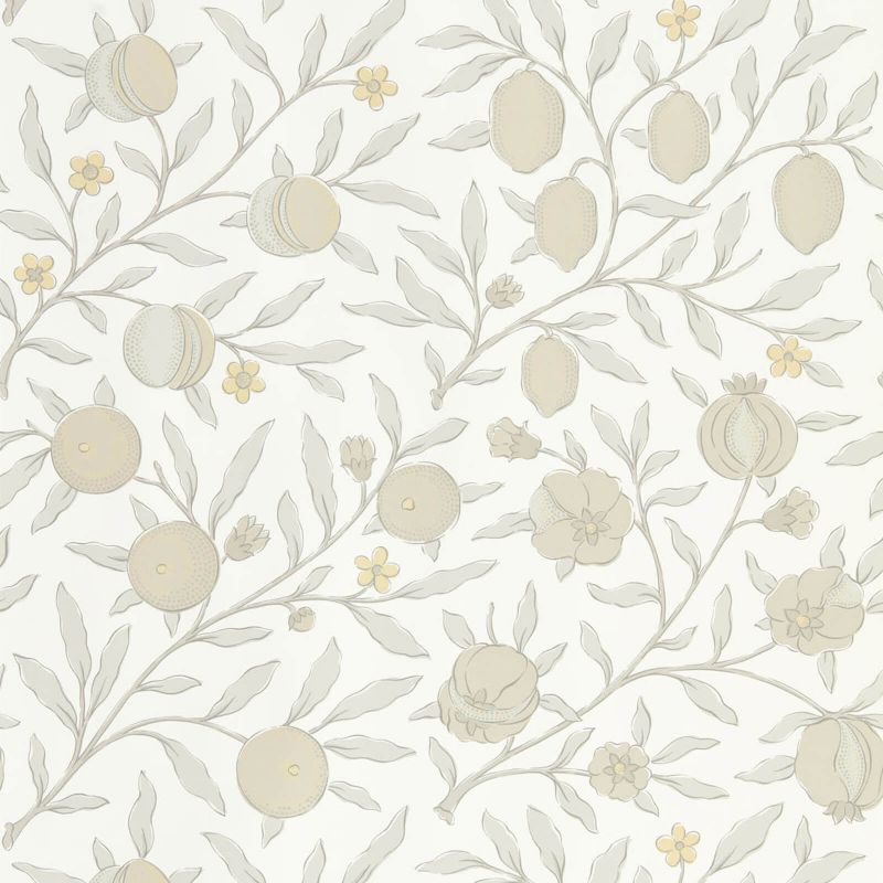 Pure Fruit Wallpaper - Horned Poppy / Grey - Morris & Co - 216542