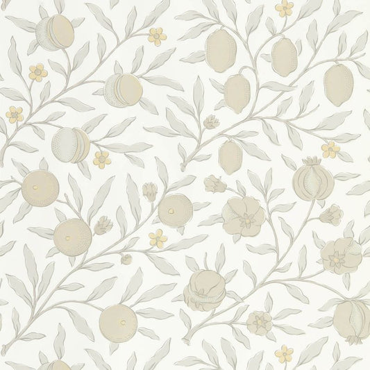 Pure Fruit Wallpaper - Horned Poppy / Grey - Morris & Co - 216542