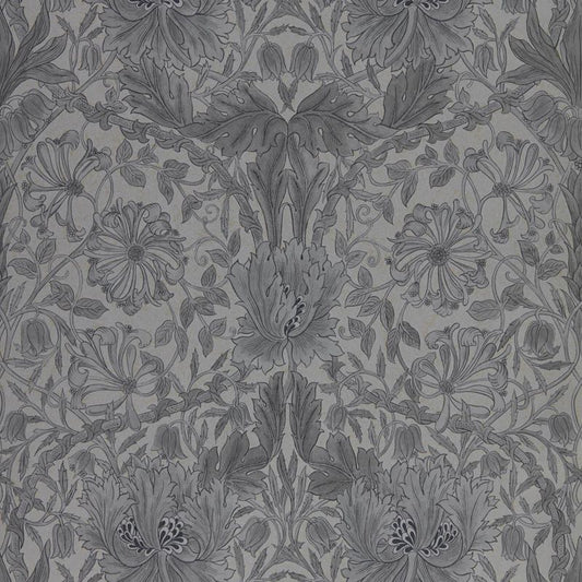 Pure Honeysuckle & Tulip Wallpaper - Black Ink - Morris & Co - 216523
