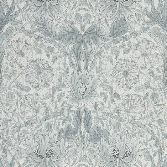 Pure Honeysuckle & Tulip Wallpaper - Cloud Grey - Morris & Co - 216524