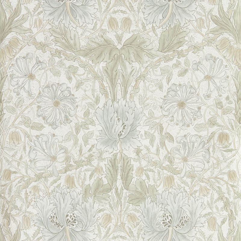 Pure Honeysuckle & Tulip Wallpaper - Linen - Morris & Co - 216526