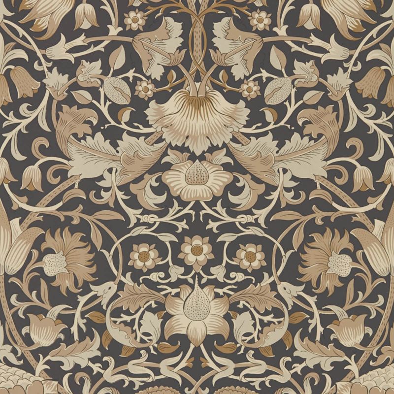 Pure Lodden Wallpaper - Charcoal/Gold - Morris & Co - 216027