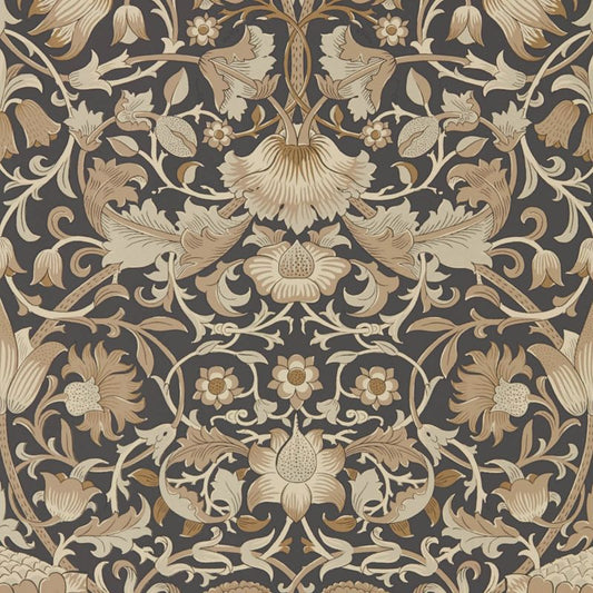 Pure Lodden Wallpaper - Charcoal/Gold - Morris & Co - 216027