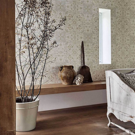 Pure Net Ceiling Wallpaper - Ecru/Linen - Morris & Co - 216039
