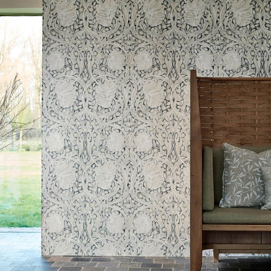 Pure Pimpernel Wallpaper - Black Ink - Morris & Co - 216539
