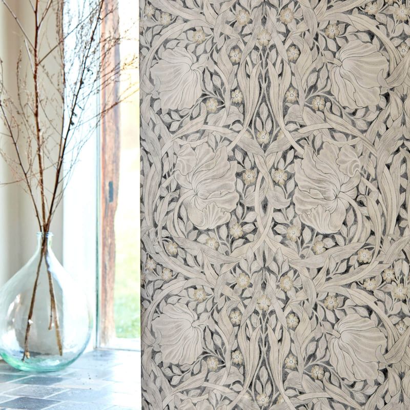 Pure Pimpernel Wallpaper - Black Ink - Morris & Co - 216539