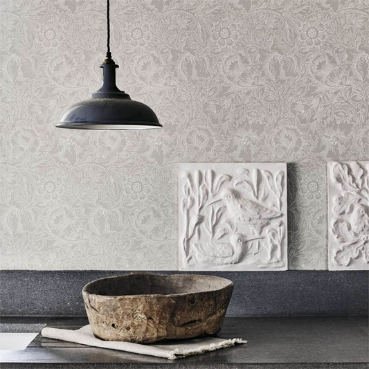 Pure Poppy Wallpaper - Cream/Gold - Morris & Co - 216035