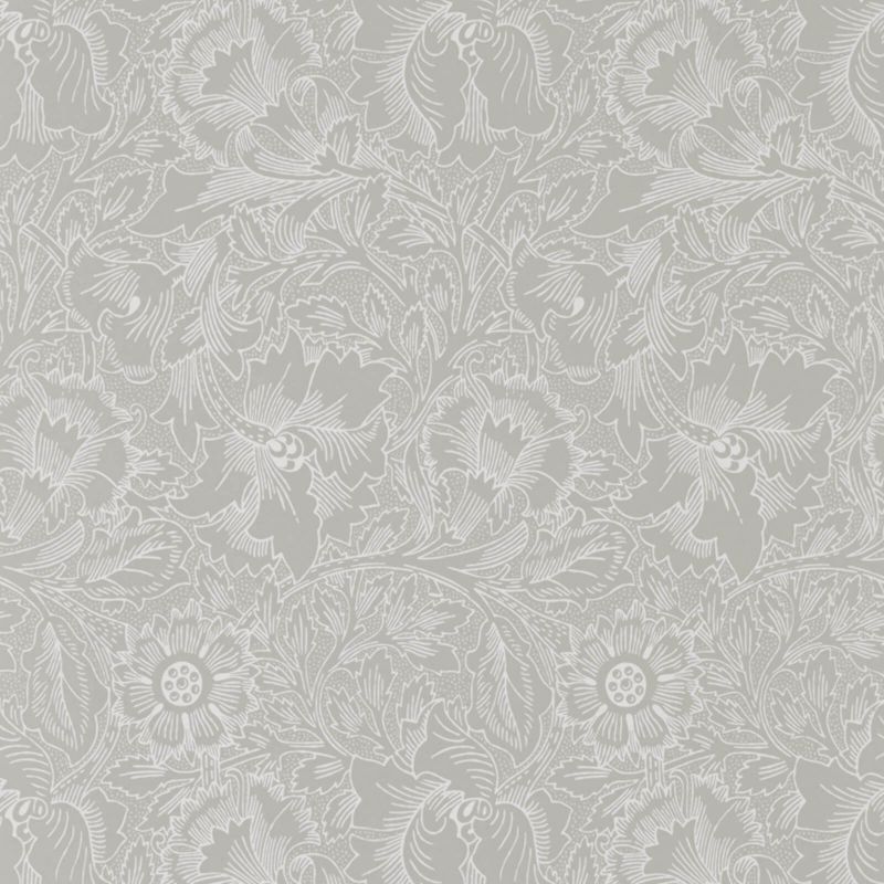 Pure Poppy Wallpaper - Dove/Chalk - Morris & Co - 216032